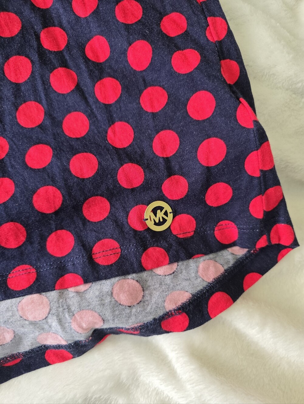 Michael Kors Polka Dot Large Knit Top - Red & Navy - Picture 6 of 6